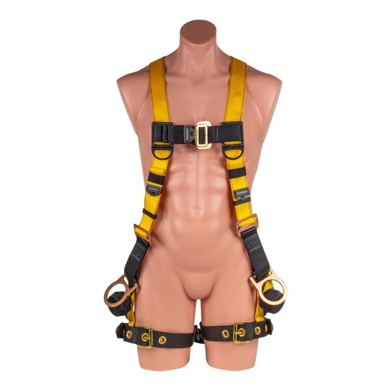 LSD Safety 5 pt. Full Body Harness with H-Style Tongue Buckle Legs, Trauma Relief Straps, and Side D-rings