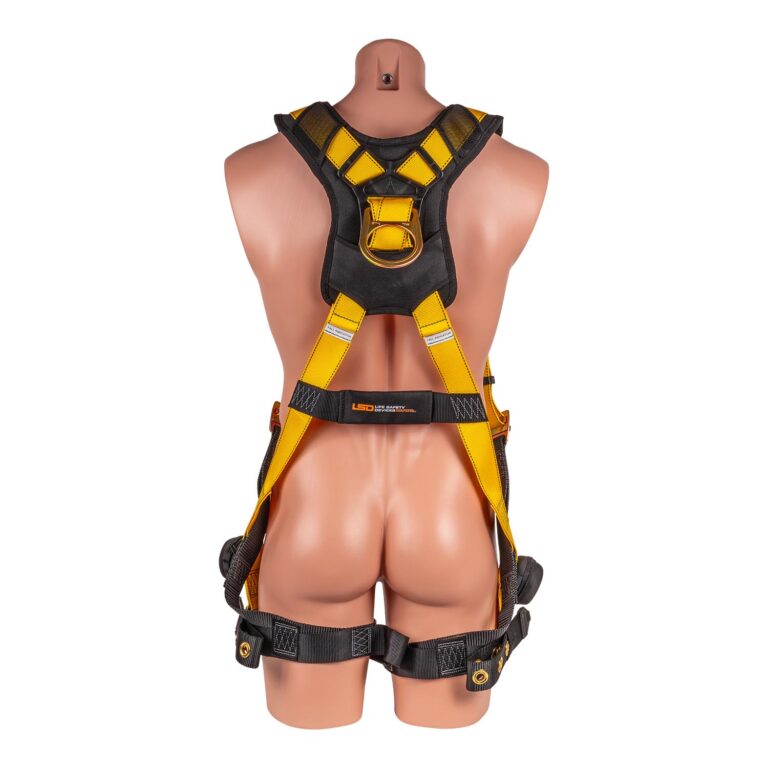 LSD Safety 5 pt. Full Body Harness with H-Style Tongue Buckle Legs and Quick Connect Chest, Trauma Relief Straps, and Shoulder/Back Pads - Image 4