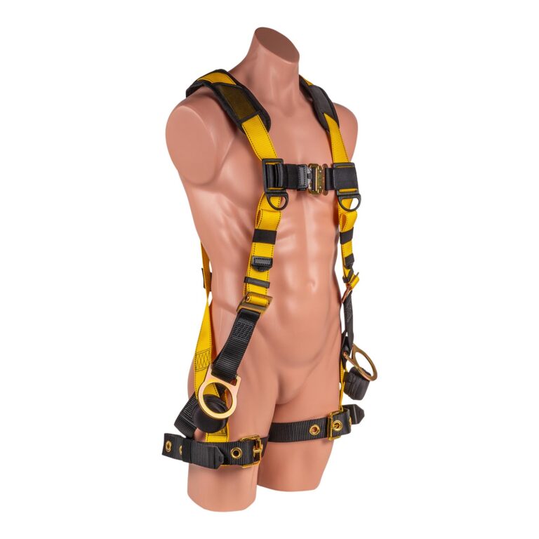 LSD Safety 5 pt. Full Body Harness with H-Style Tongue Buckle Legs and Quick Connect Chest, Trauma Relief Straps, Side D-rings, and Shoulder/Back Pads - Image 2