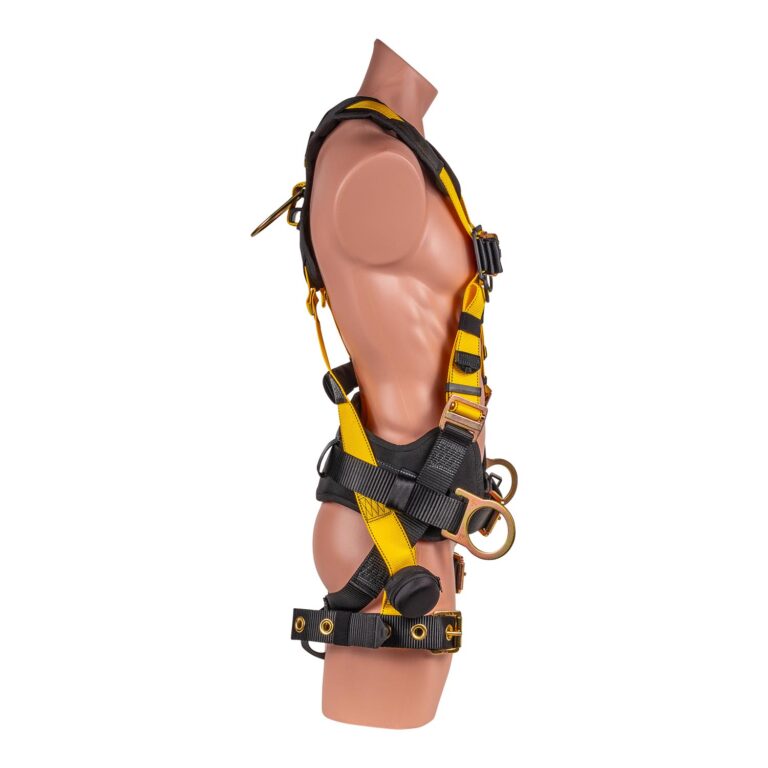 LSD Safety 5 pt. Full Body Harness with H-Style Tongue Buckle Legs and Quick Connect Chest, Trauma Relief Straps, Padded Construction Belt with Side D-rings, and Shoulder/Back Pads - Image 5