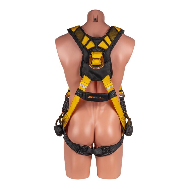 LSD Safety 5 pt. Full Body Harness with Tongue Buckle Legs and Quick Connect Chest, Trauma Relief Straps, Side D-rings, and Shoulder/Back Pads - Image 4