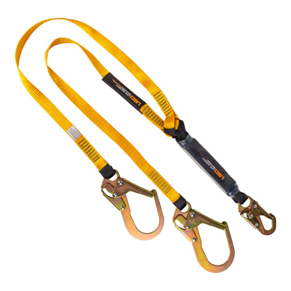 LSD Safety 6 ft. Double Leg Shock Absorbing Lanyard with 2-1/4" Hook